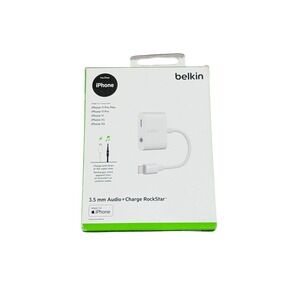 Aa3O Belkin 3.5‎ Mm Audio & Charge Rockstar Adapter for iPhone Audio Plus Charge